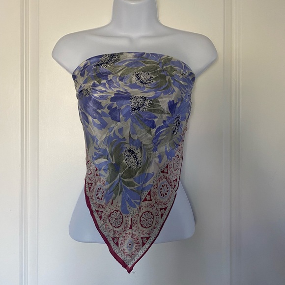 Vana Silk Scarf Made in Japan Floral Print - Picture 2 of 7